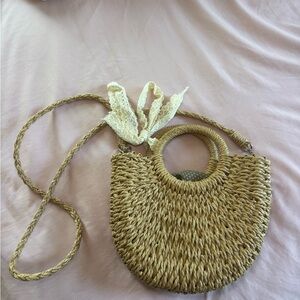 Chic Tan Woven Handbag
